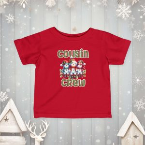 Matching family cousin crew Christmas T-shirts for holiday photos